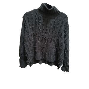 Gilli Turtleneck Sweater Grey Size S Oversized Fringe
